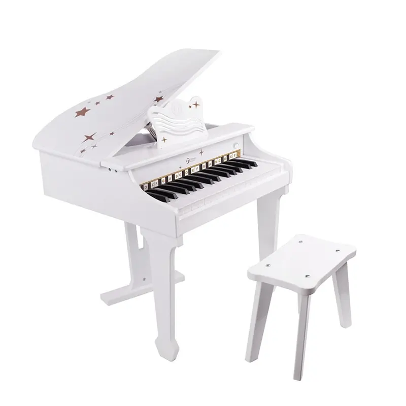 پیانو سفید چوبی کلاسیک ورلد Classic World Grand Piano White مدل 54273