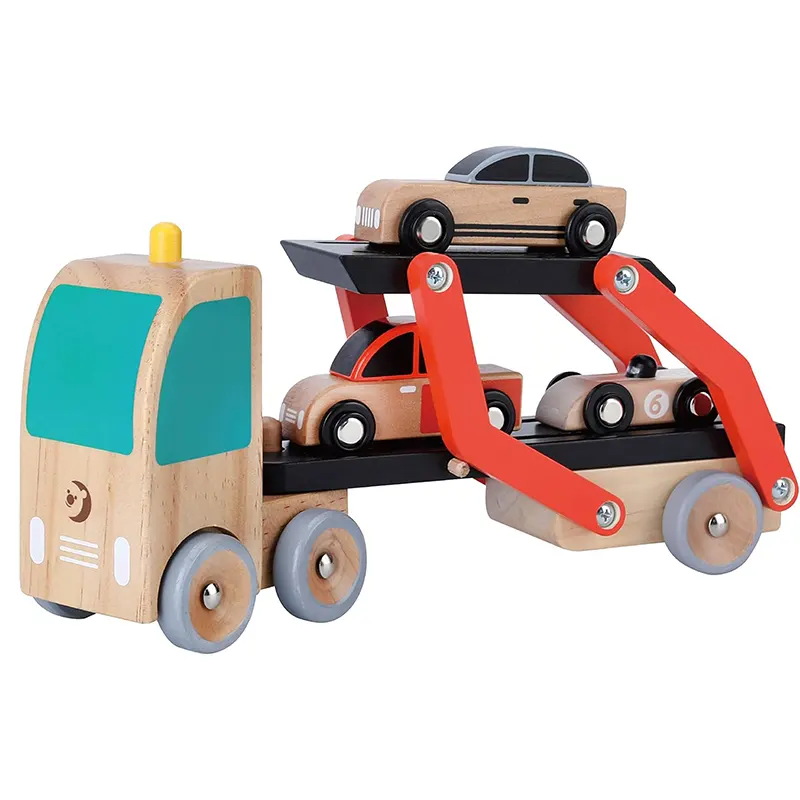 اسباب بازی کامیون حمل چوبی کلاسیک ورلد Classic World Wooden Car Transporter کد 53771