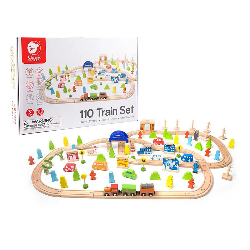 اسباب بازی چوبی ریل و قطار کلاسیک ورلد Train Set Classic World کد 4164