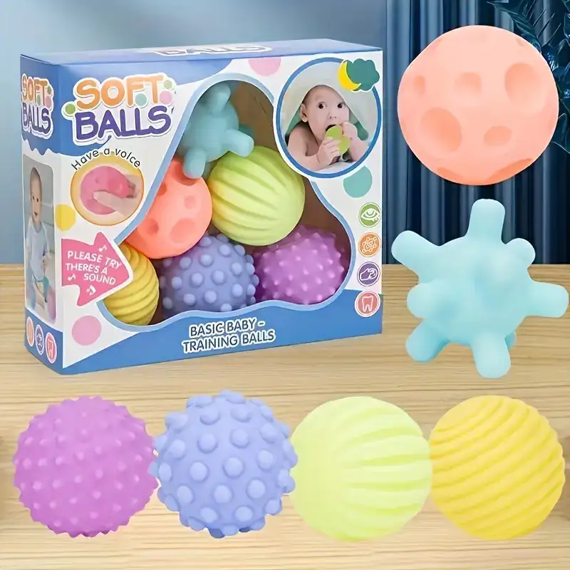 توپ حسی 6 عددی جغجغه ای کد 1866C