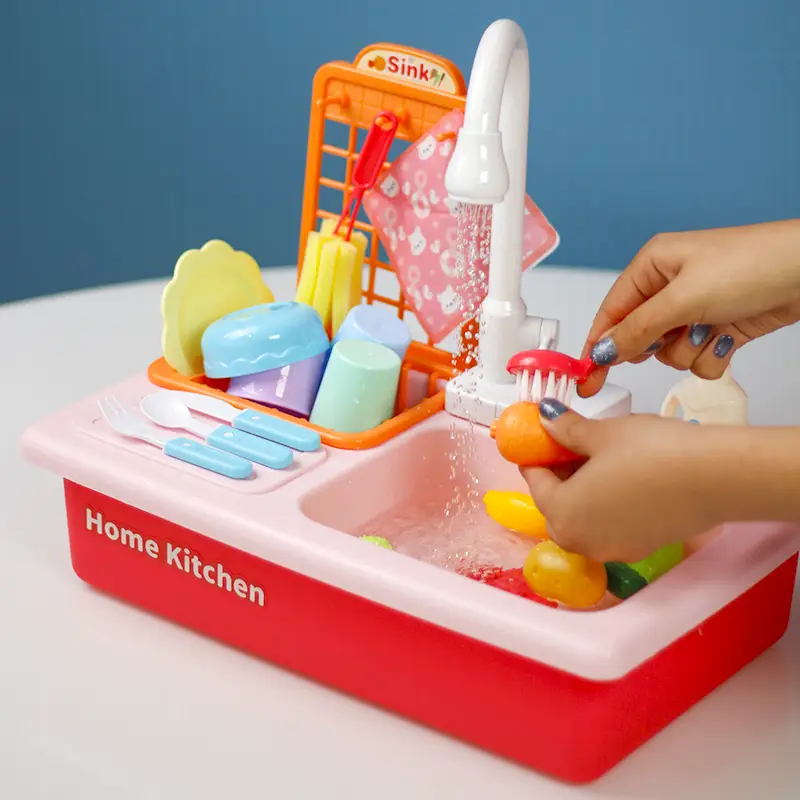 سینک ظرفشویی اسباب بازی رنگ صورتی مدل WDT42