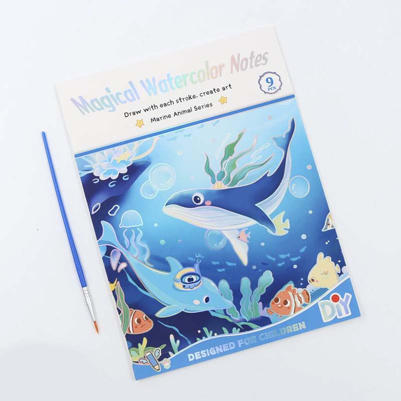 دفتر نقاشی آبرنگی طرح حیوانات دریایی کد QSG002