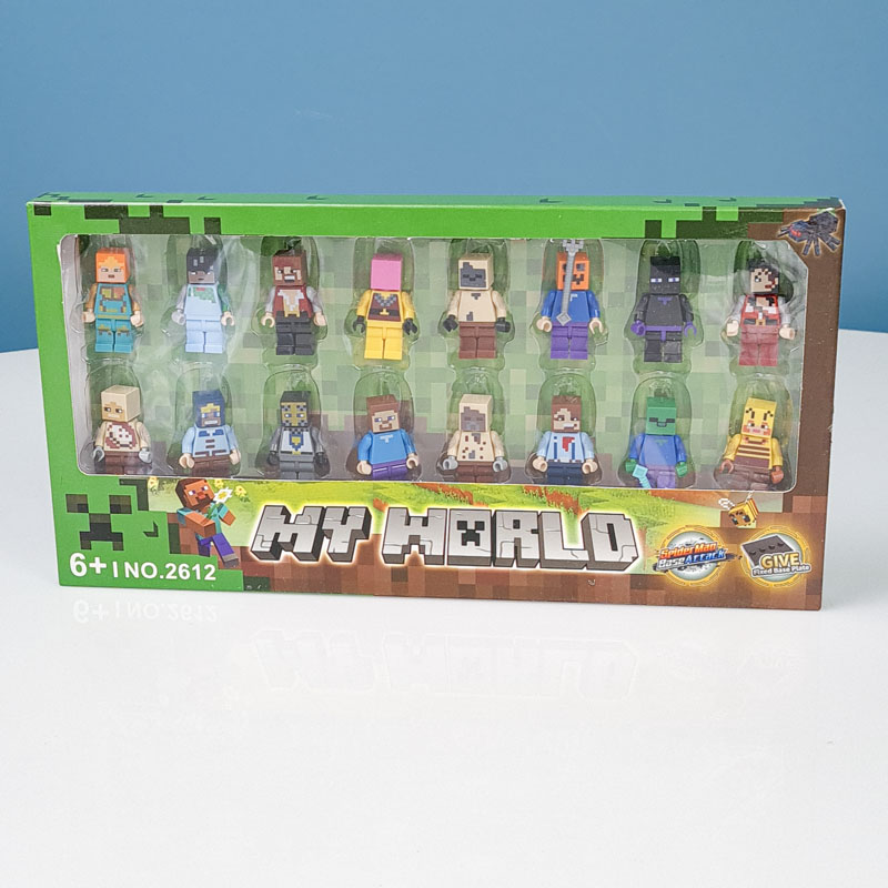 مینی فیگور 16 عددی ماینکرفت با سلاح MINECRAFT کد 2612