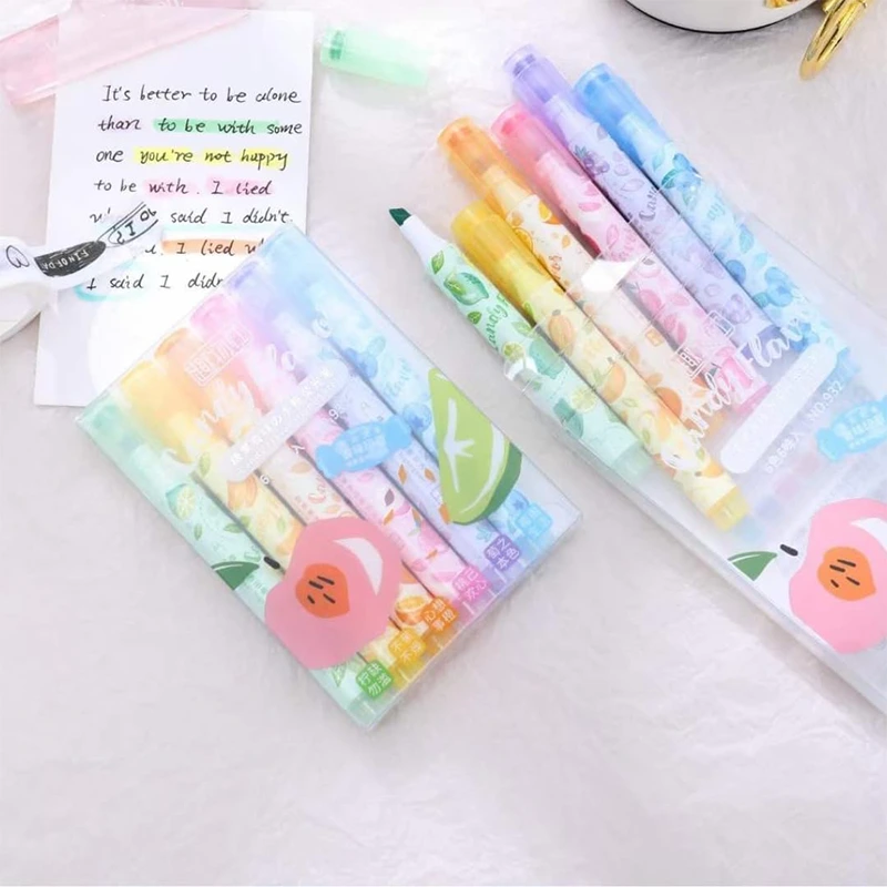 هایلایتر و مهر 6 عددی فانتزی طرح میوه کد P/932/A