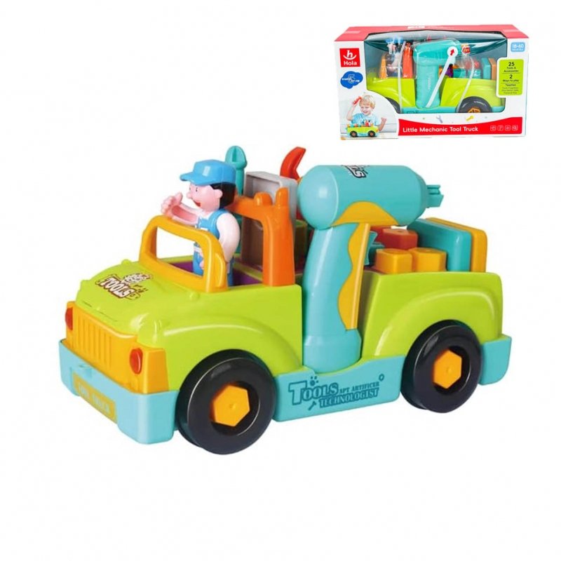 اسباب بازی کامیون ابزار هولی تویز Huile Toys رنگ سبز کد  6109