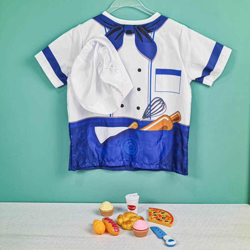 لباس مشاغل کودک مدل سرآشپز آبی با لوازم کد PD2518