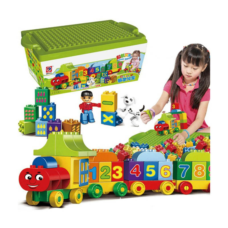 اسباب بازی لگو سطلی 75 تکه مدل قطار اعداد کد 188211