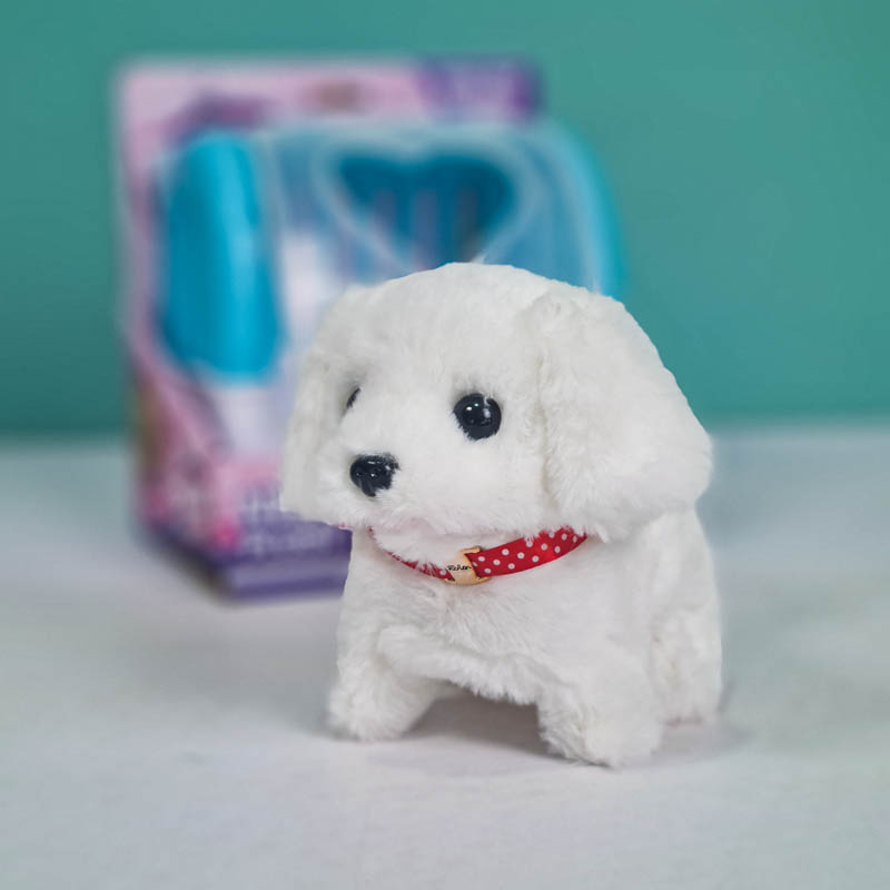 عروسک پولیشی سگ رباتیک با قفس رنگ سفید کد P/66711/B