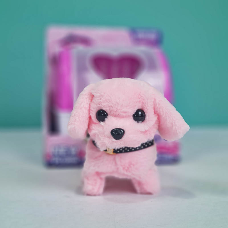 عروسک پولیشی سگ رباتیک با قفس رنگ صورتی کد P/66711/A