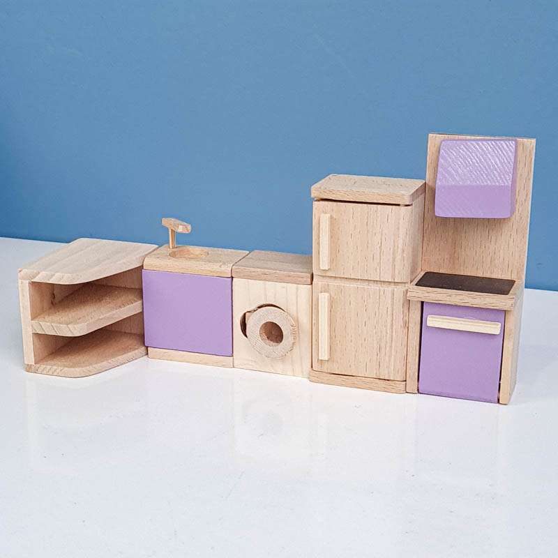 اسباب بازی چوبی ست وسایل خانه عروسکی مدل آشپزخانه کد 4266599