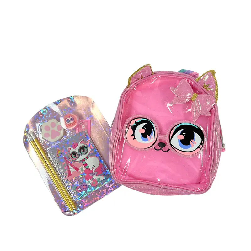 کوله پشتی مهدکودک وست VEST با لوازم طرح گربه کد P/U2090/B