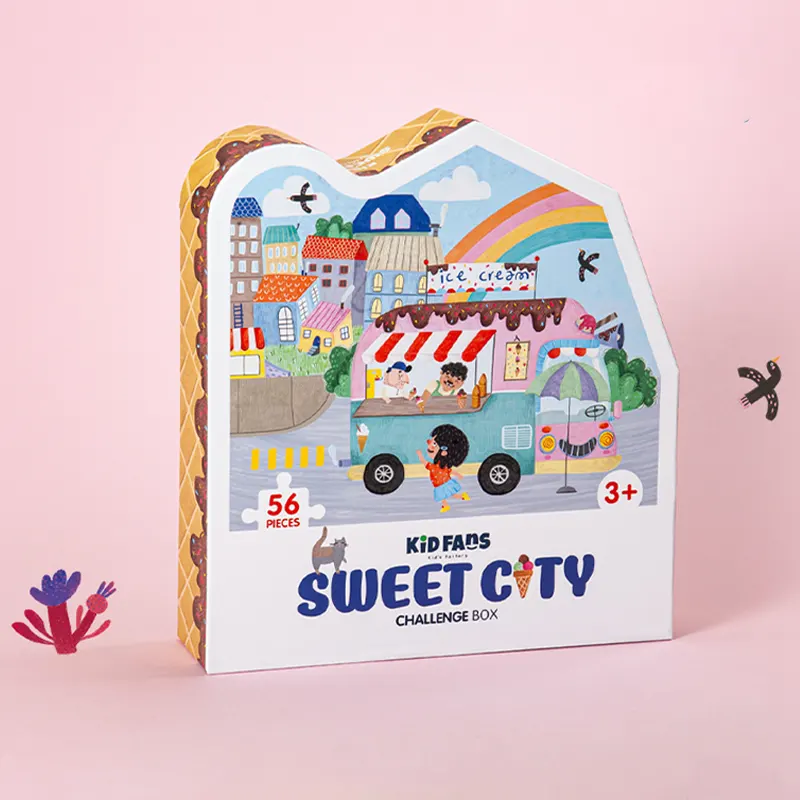 پازل کودک 56 تکه مدل بستنی KID FANS SWEET CITY کد KS2447