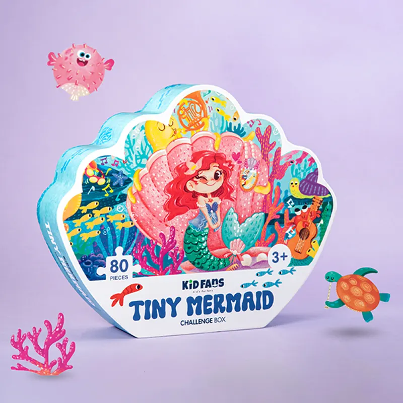 پازل کودک 80 تکه مدل پری دریایی KID FANS TINY MERMAID کد KS2442