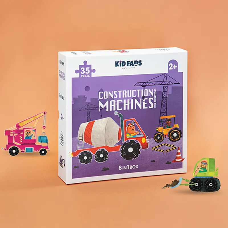 پازل کودک 35 تکه مدل ماشین KID FANS CONSTRUCTION MACHINES کد KS2432