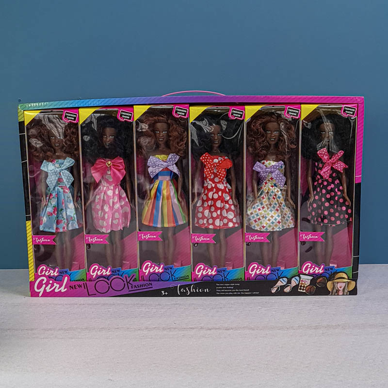 پک 6 عددی عروسک باربی سیاه پوست کد 6894031