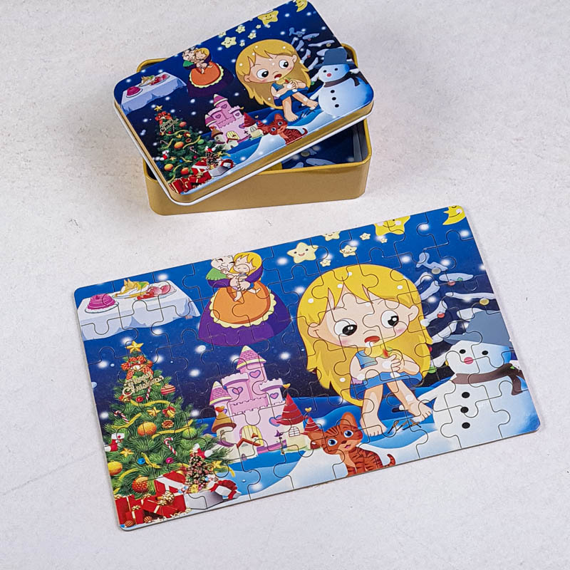 پازل دختر کبریت فروش قوطی فلزی 60 تکه کد jd6015