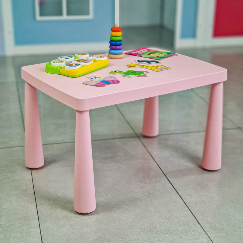 میز کودک طرح ایکیا مدل ماموت MAMMUT رنگ صورتی پاستلی  کد 113759