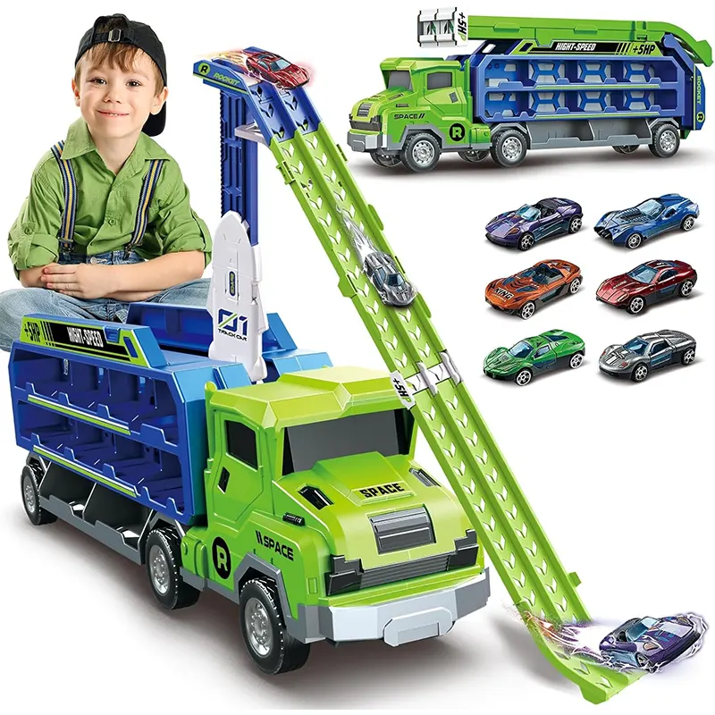 اسباب بازی کامیون ماشین مسابقه رنگ سبز آبی کد CY2225