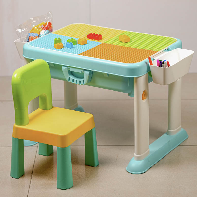 میز لگو بازی 3 در 1 فلو به همراه 55 تکه لگو FEELO کد FL1632