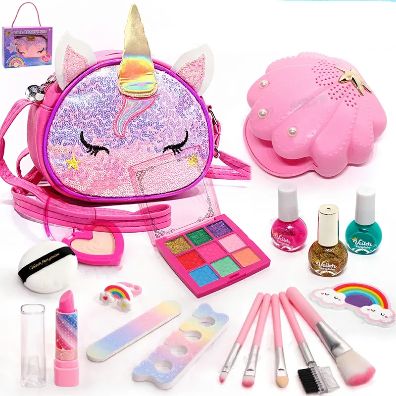 ست لوازم آرایشی کودک کیفی طرح یونیکورن کد ZY1924724