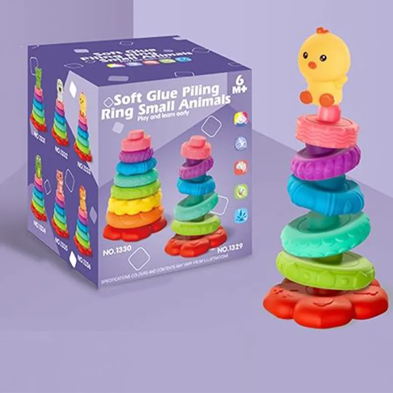 اسباب بازی برج هوش سیلیکونی طرح جوجه کد ZY1718362