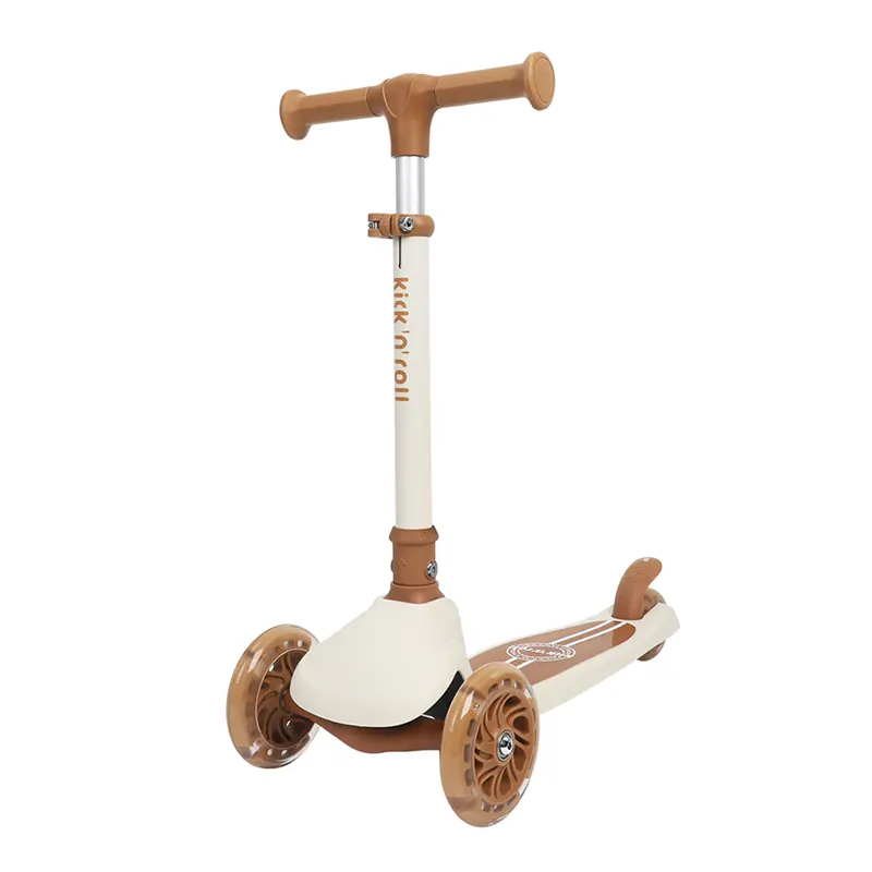 اسکوتر کودک تاشو کیک اند رول Kick and roll Scooter رنگ کرم قهوه ای کد P/K4/CQ