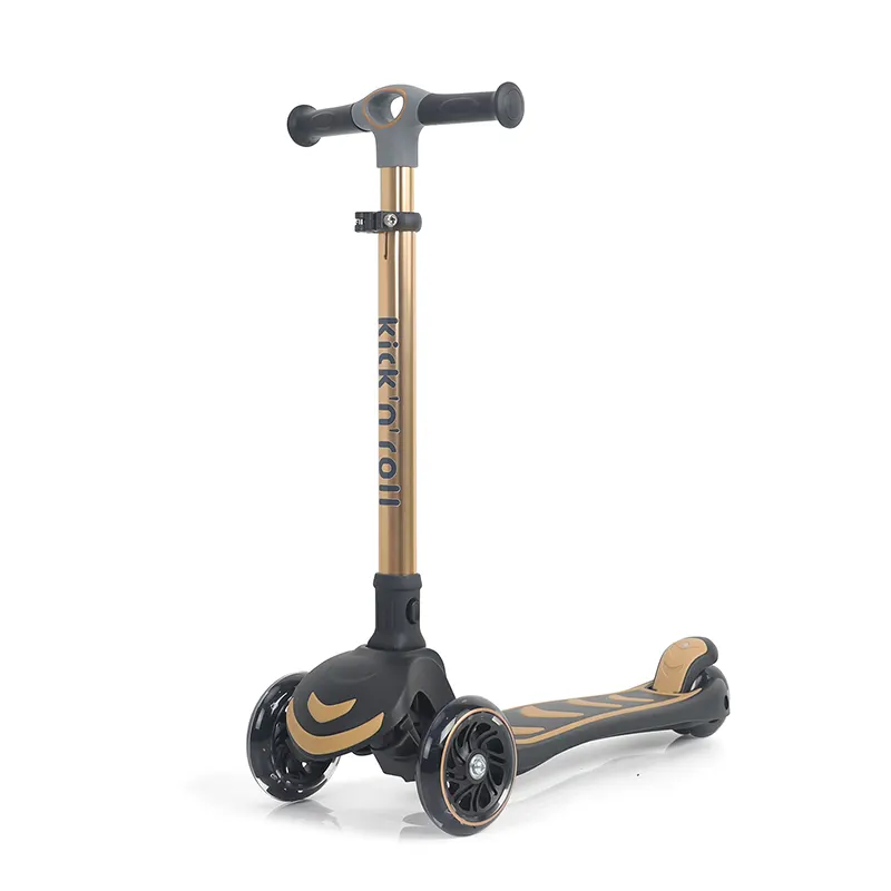 اسکوتر کودک تاشو کیک اند رول Kick and roll Scooter رنگ مشکی طلایی کد P/S6/ME