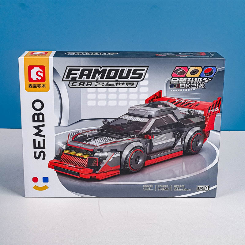 لگو ماشین مسابقه 328 تکه رنگ طوسی قرمز کد 714560