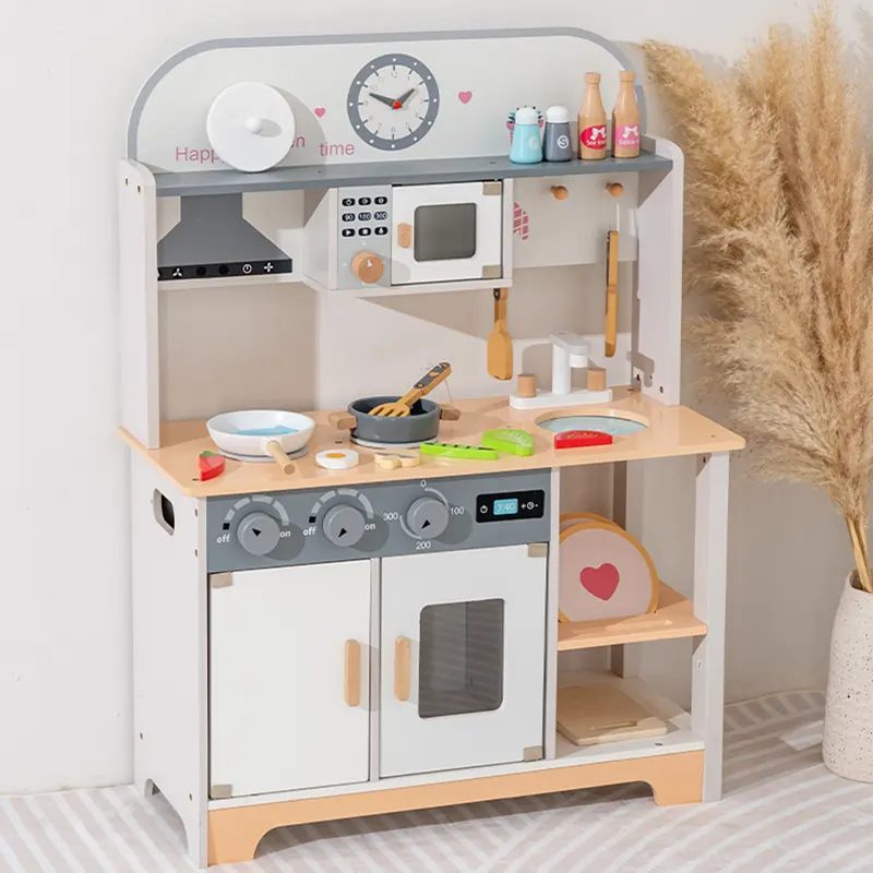 آشپزخانه کودک چوبی رنگ سفید کد KBQ2024001