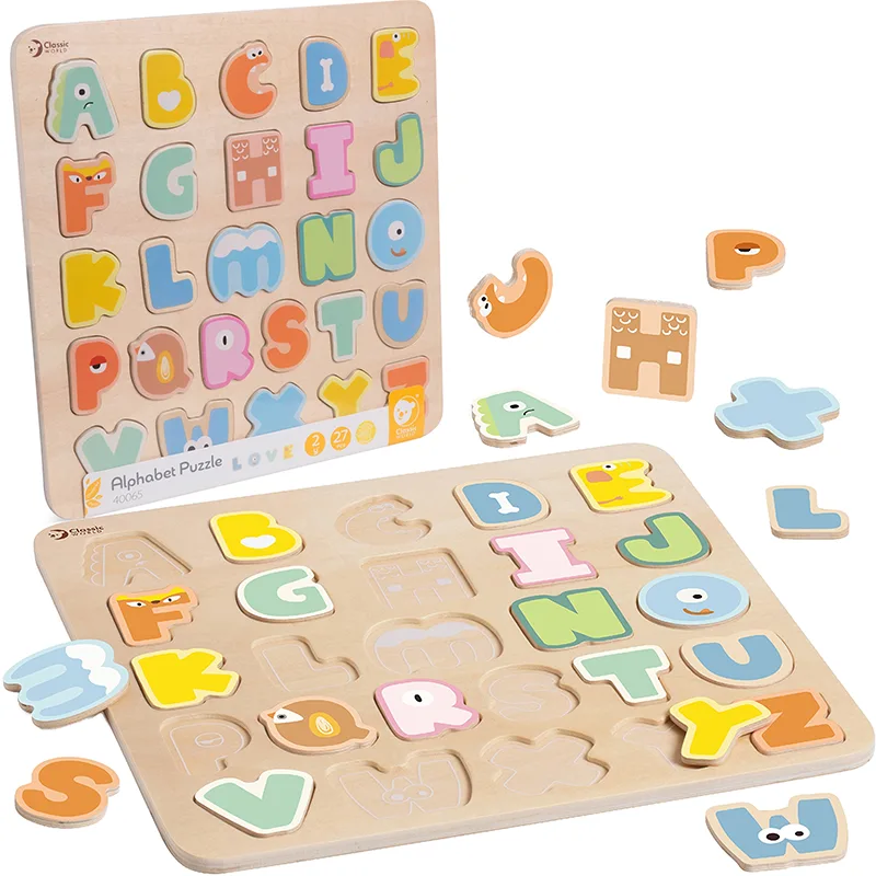 پازل چوبی الفبا انگلیسی کلاسیک ورد Classic World Alphabet Puzzle کد 40065