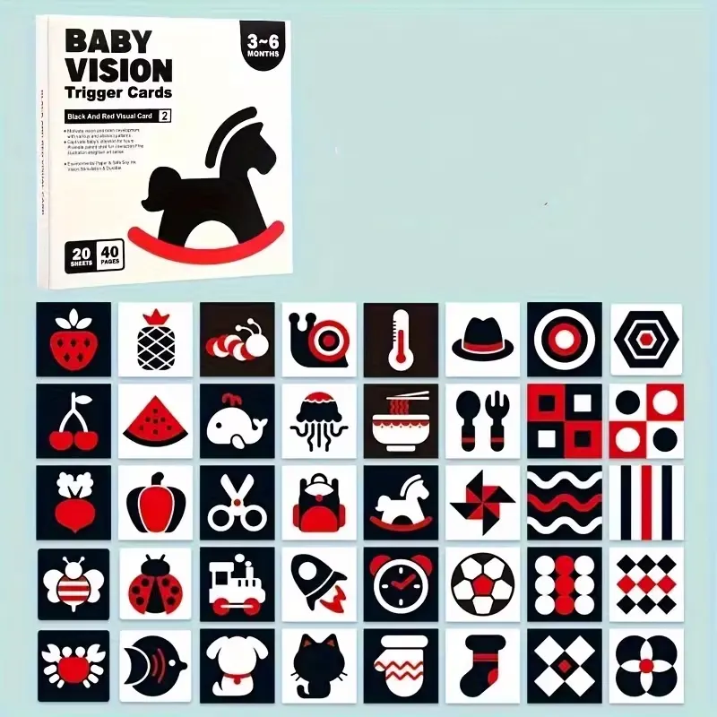 فلش کارت نوزاد سیاه و قرمز کد QM272