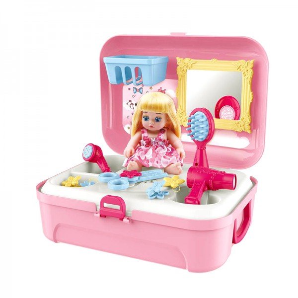 کوله به همراه عروسک و لوازم آرایشی مدل 7639