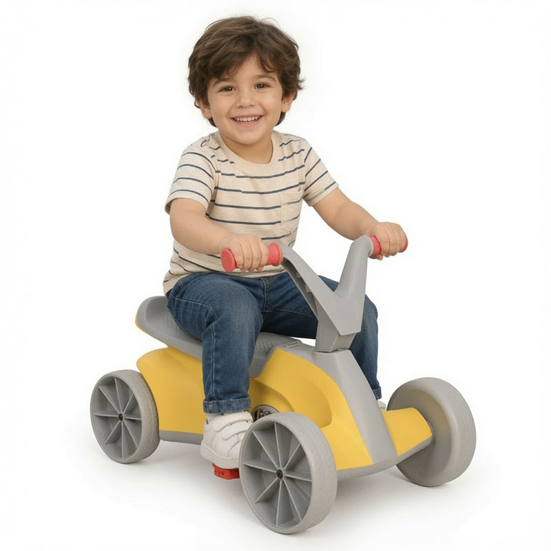 سه چرخه کودک رنگ زرد طوسی کمرنگ کد P/7276/E