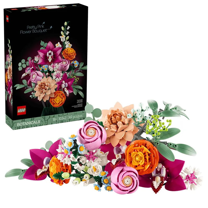لگو مدل دسته گل 749 تکه lego pretty pink flower bouquet کد 10342