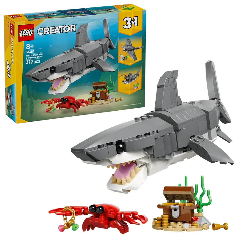 لگو کریتور 379 قطعه 3 در 1 مدل کوسه  LEGO Creator 3 in 1 shark  کد 31381