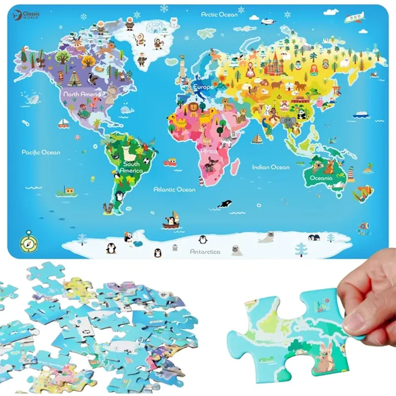 پازل نقشه جهان کلاسیک ورلد Classic World MAP PUZZLE کد 40074