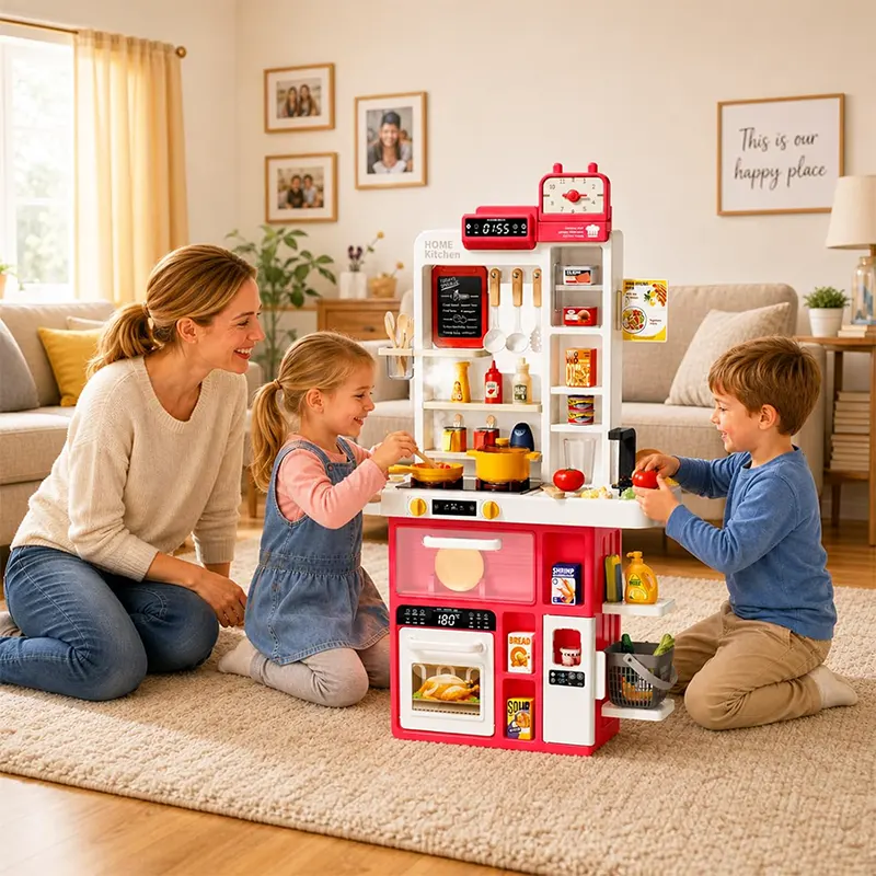 آشپزخانه کودک 69 تکه رنگ صورتی کد 889374