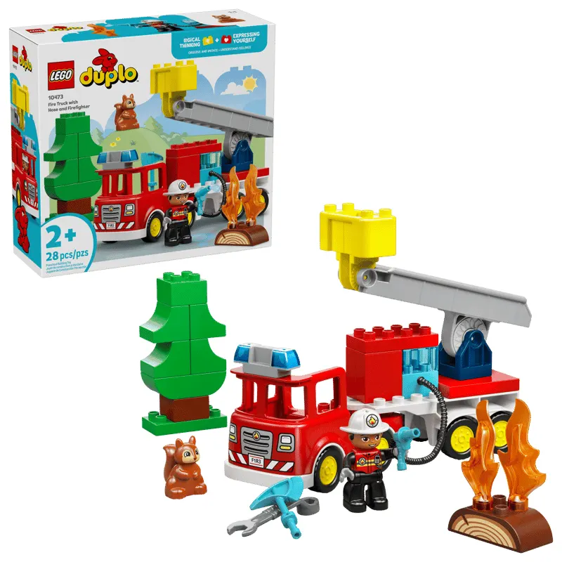 لگو دوپلو  28 قطعه مدل ماشین آتش نشانی LEGO Fire Engine کد 10473
