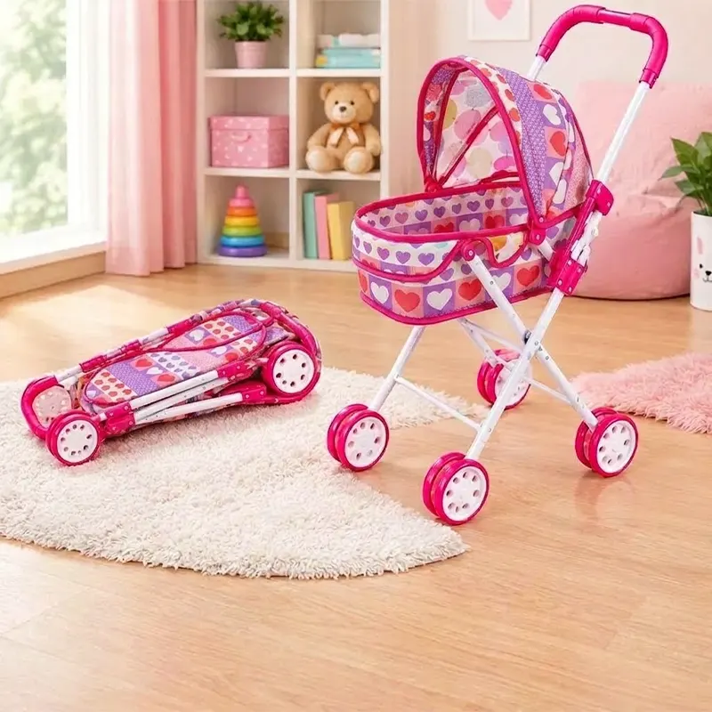 کالسکه عروسک سایبان دار طرح دار قلبی کد 7728381