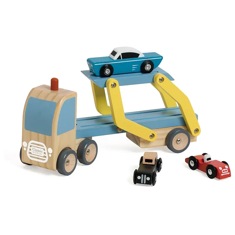 اسباب بازی کامیون حمل چوبی کلاسیک ورلد Classic World Wooden Car Transporter کد 50616