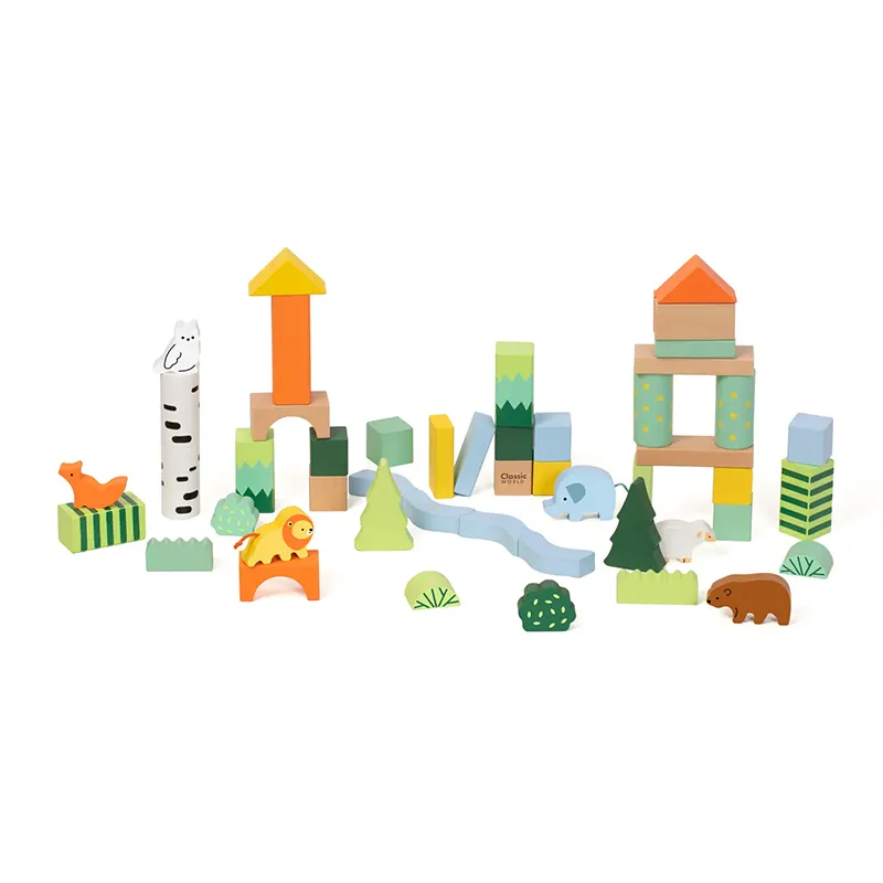 بریکس چوبی 50 تکه جنگل کلاسیک ورلد Forest Blocks Classic World کد 20272