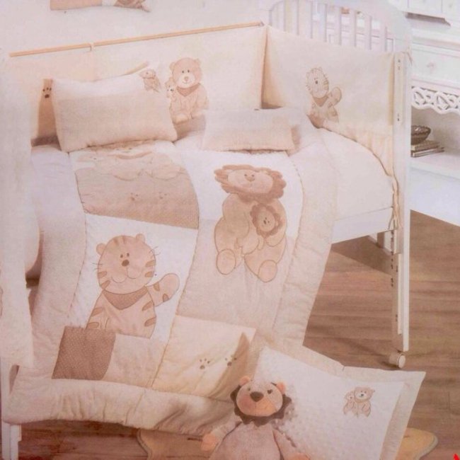 ست 6تکه سرویس لحاف کودک ستیمو با عروسک شیر