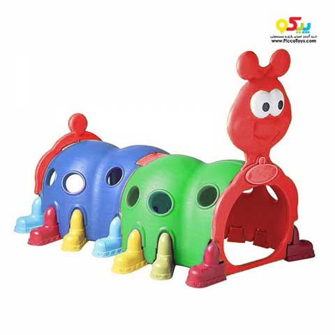 تونل هزارپا ایرانی بدنه سبز آبی با سر و دم قرمز