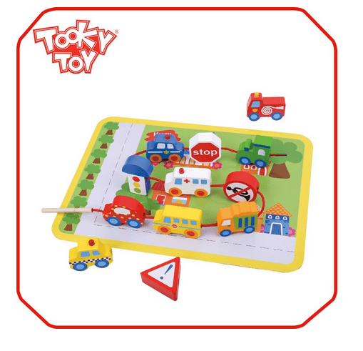 پازل شهرک ترافیک 12تکه چوبی tooky_toys کدtkb512