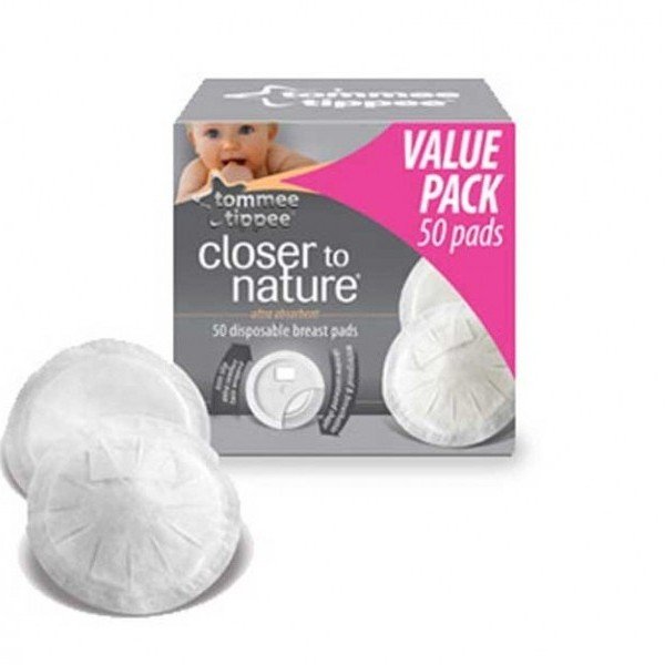 پد سینه 50 عددی با قدرت جذب بالا tommee_tippee Disposable Breast Pads کد 431238