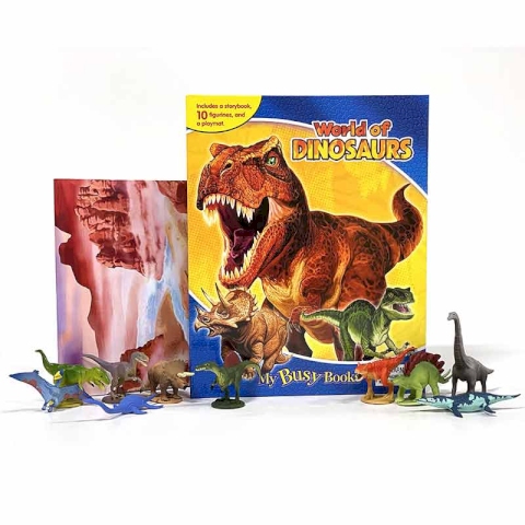 فیگور دایناسور با کتاب انگلیسی  busy book world of dinosaurs کد 52908