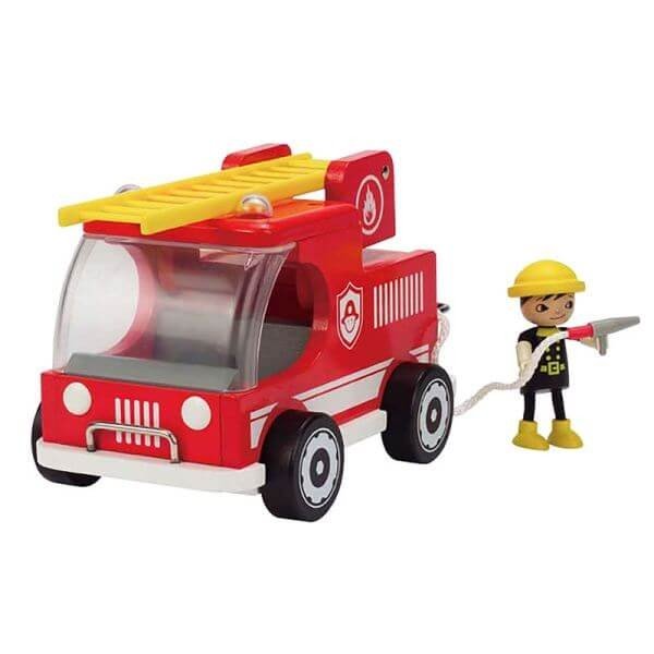 ماشین آتشنشانی چوبی کودک fire truck hape 3008