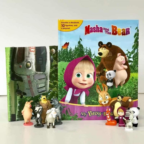 فیگور ماشا و میشا با کتاب انگلیسی  busy book masha and the bear کد 49359