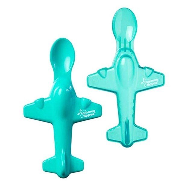 قاشق طرح هواپیما كد Tommy Tippee TT446620 Aeroplane Spoonرنگ سبزآبی