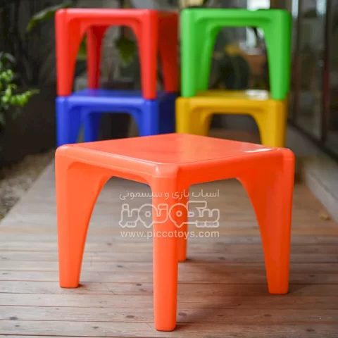 میز کودک مربع  استار رنگ نارنجی مدل P/7004/NA